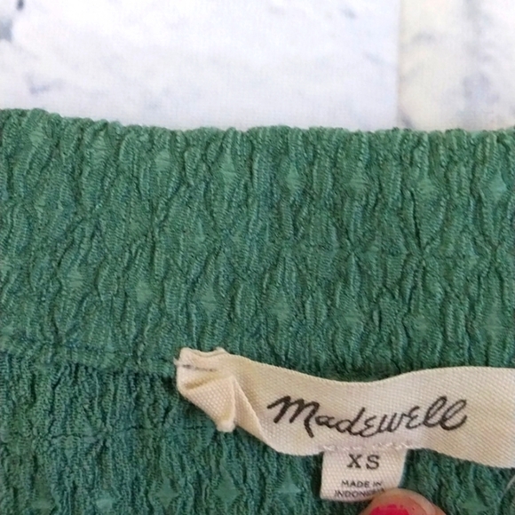 Madewell Top Green Textured Button Down Sz XS - Picture 5 of 5